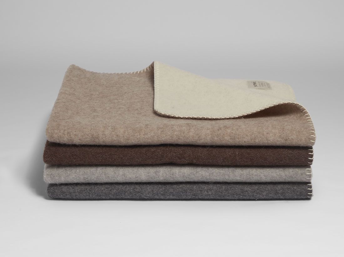 Merinowollen deken camel melange 150x220