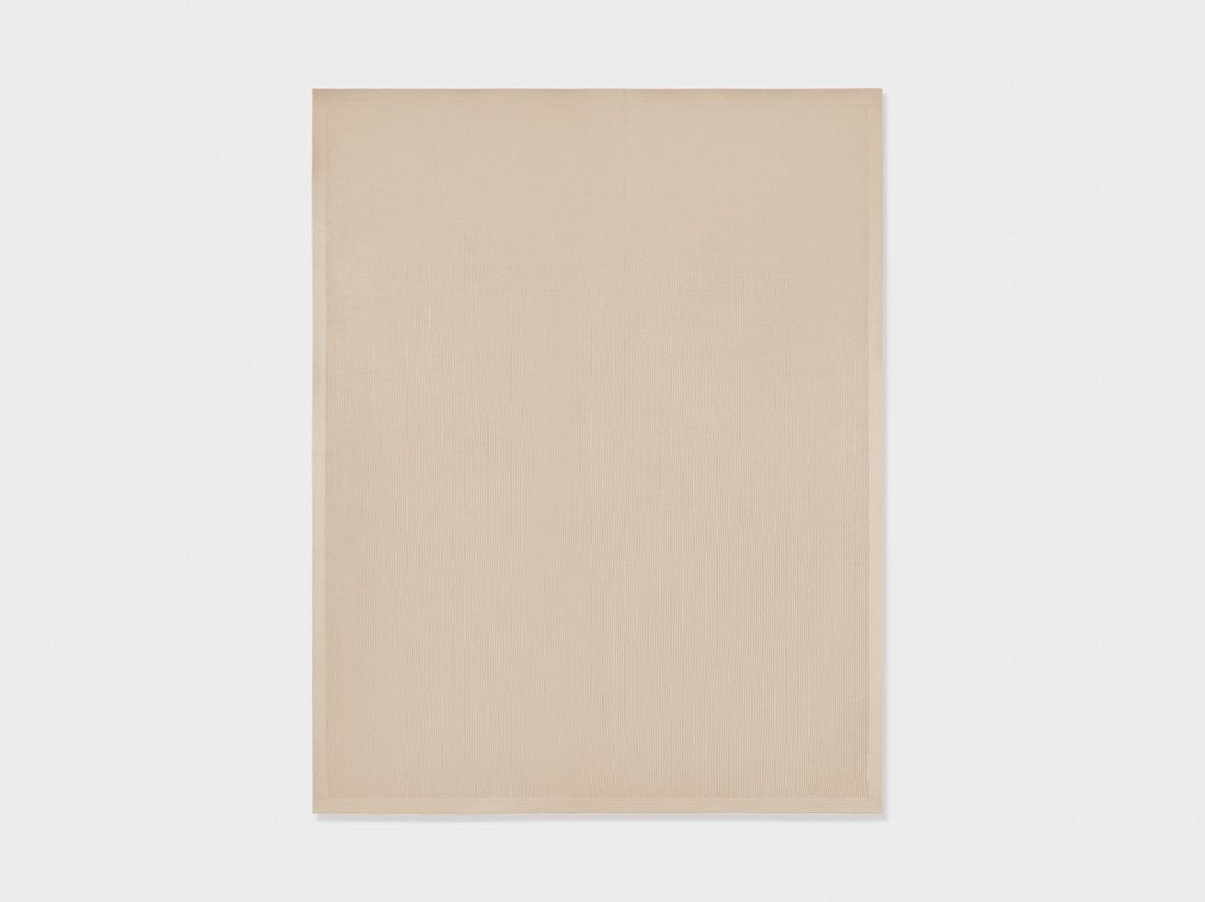 Deken katoen rib warm white 150x210