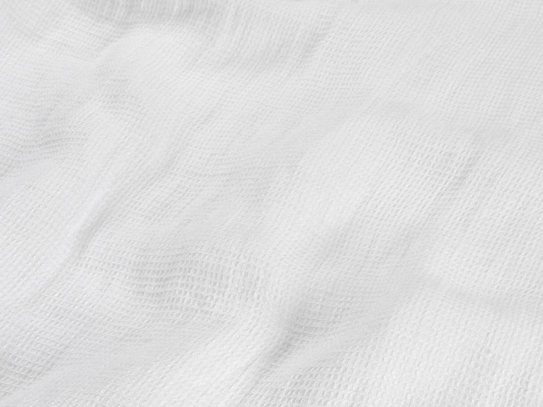 Blusenkleid Gewaschenes Leinen Waffel Pure White