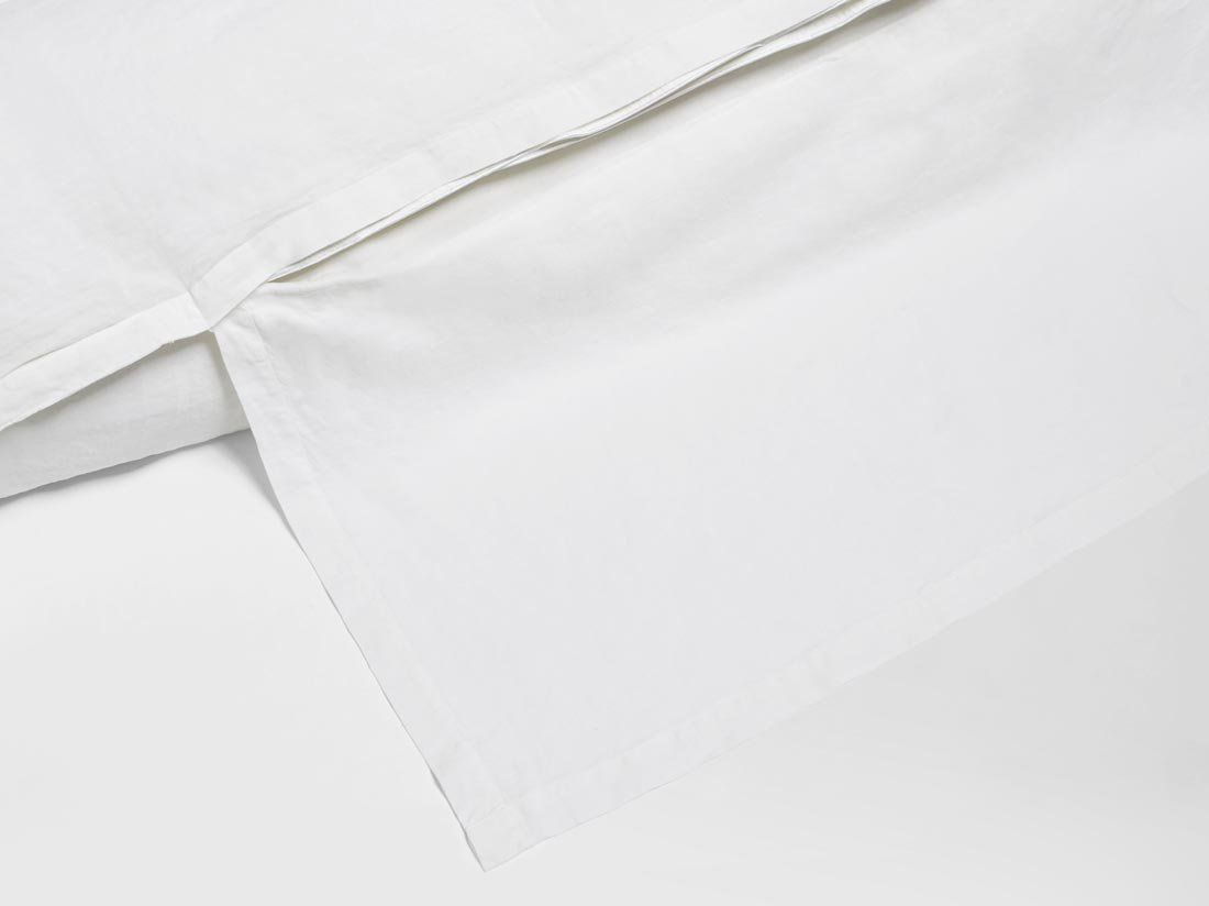 Parure de lit lin lavé blanc pur