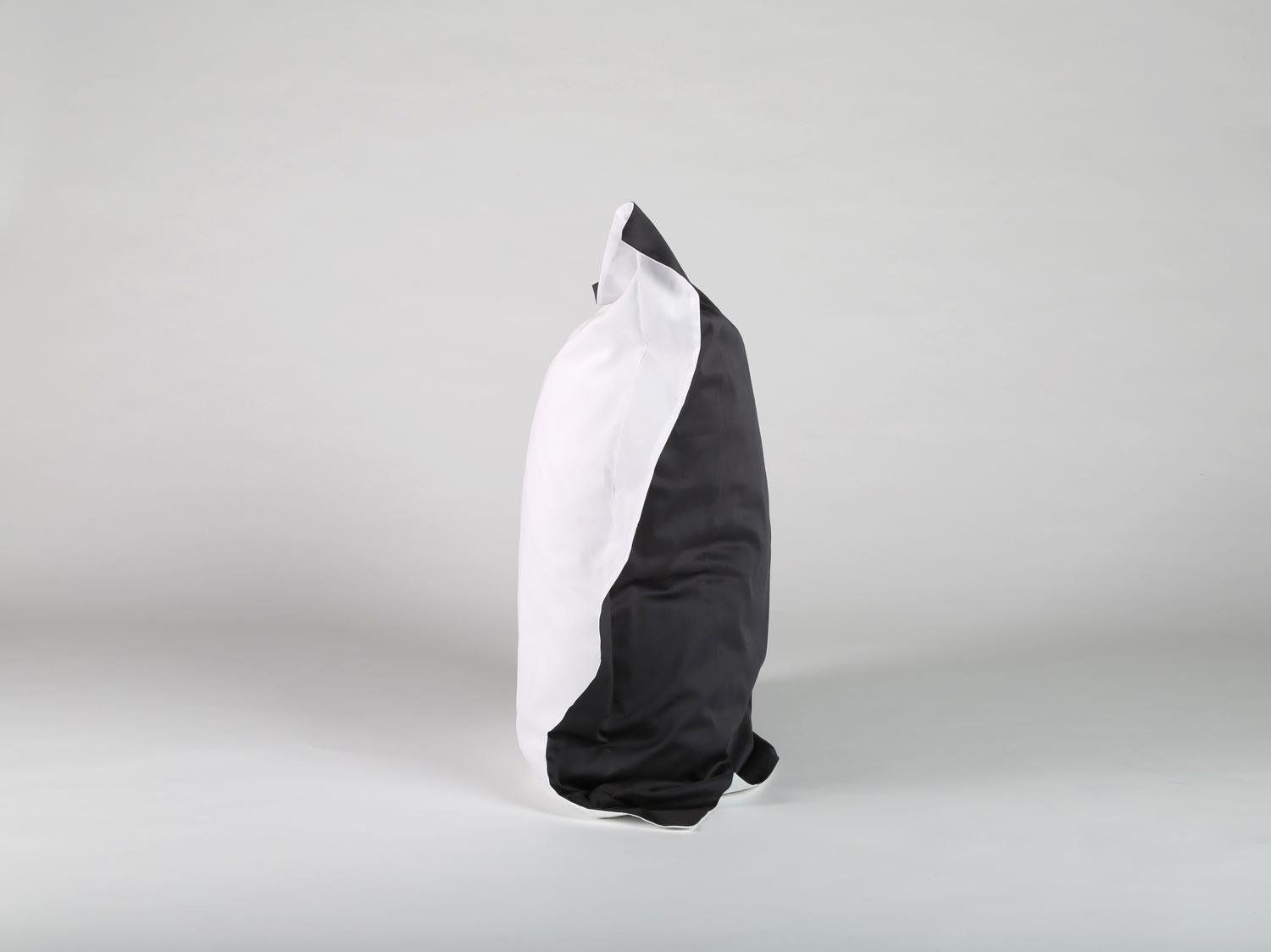 Kissenbezug Baumwollsatin Anthracite/White