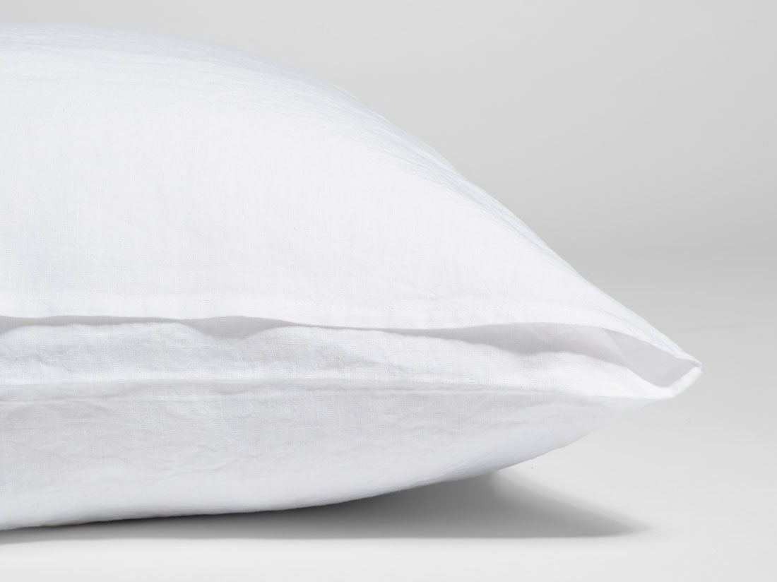 Pudebetræk vasket hør pure white