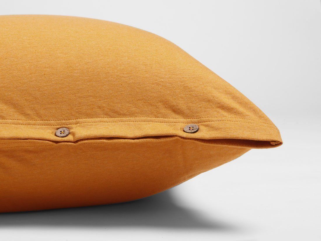 Taie d'oreiller jersey jaune tournesol