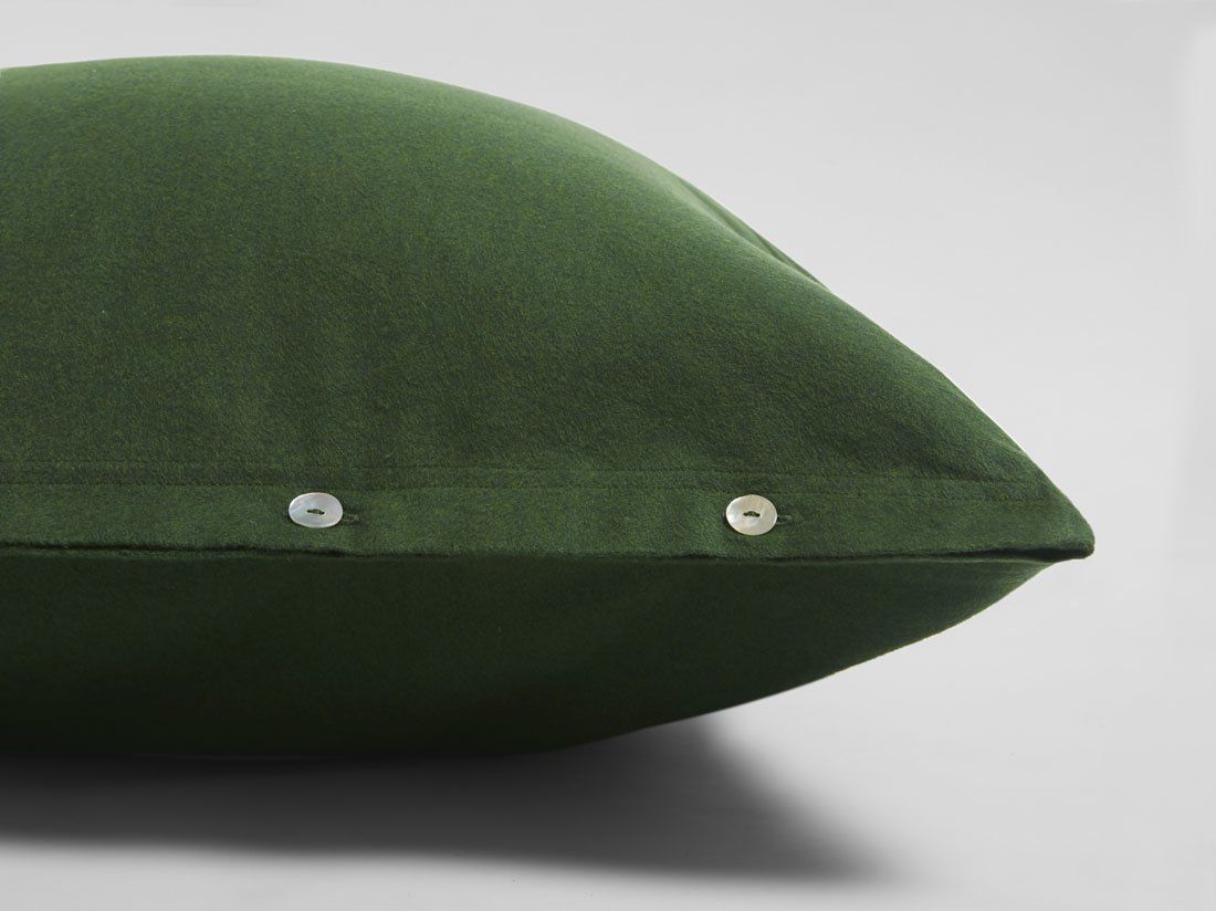 Pudebetræk bomuldsflonel moss green