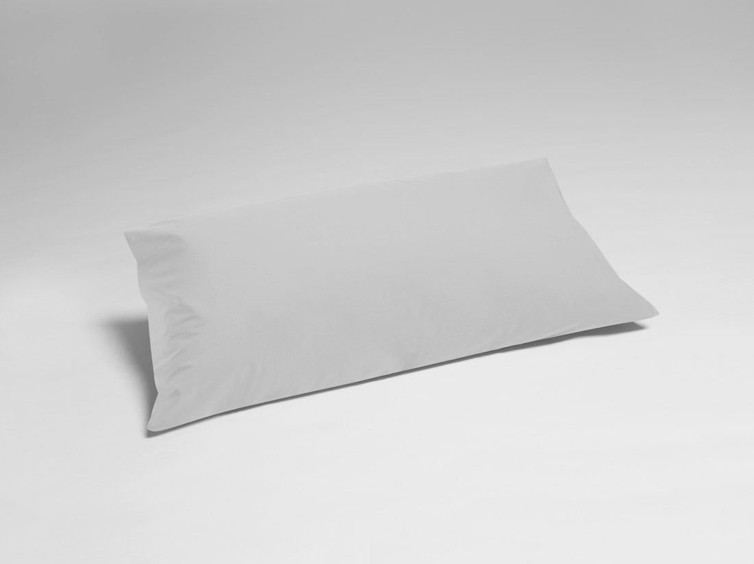 Taie d'oreiller percale de coton gris brumeux