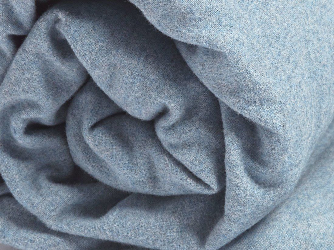 Drap-housse flanelle de coton bleu clair