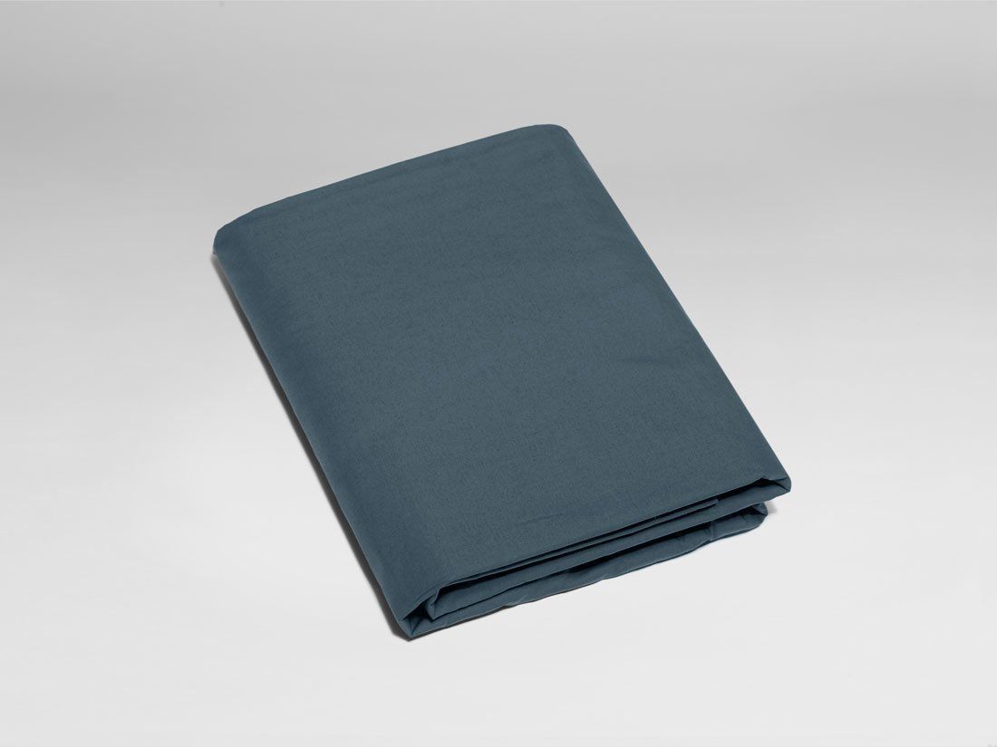Drap-housse enfant percale de coton bleu