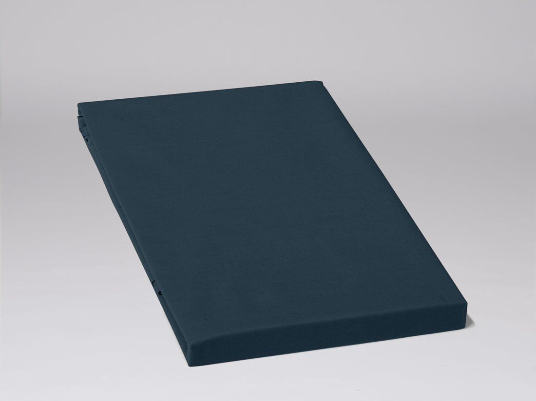 Spannleintücher Perkal-Baumwolle Navy