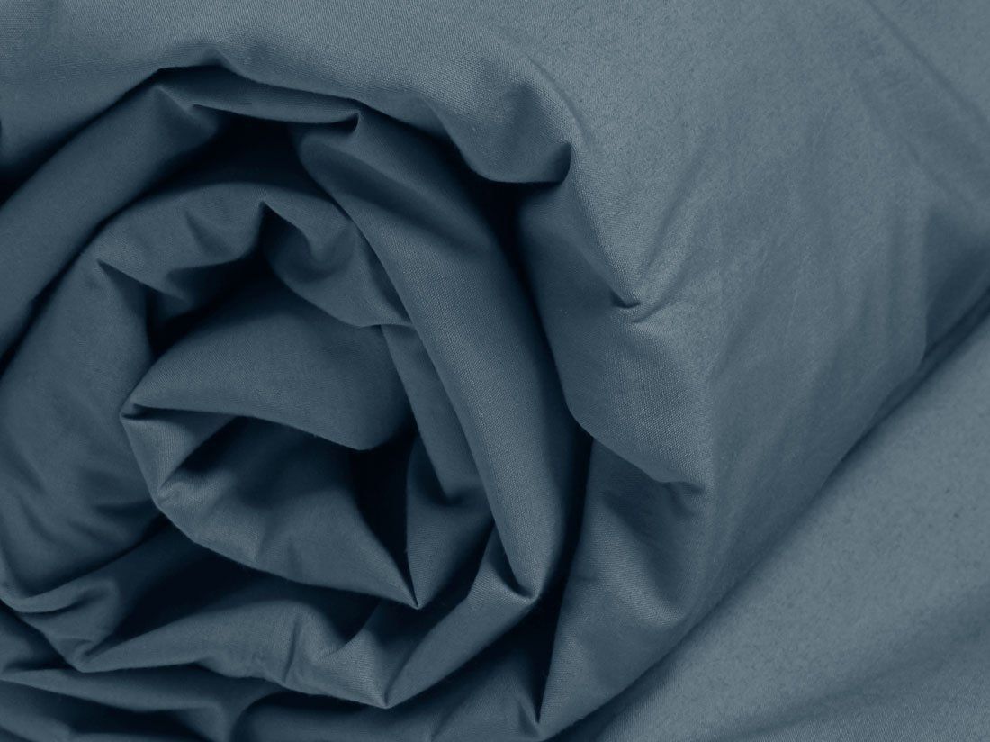 Drap plat enfant percale de coton bleu