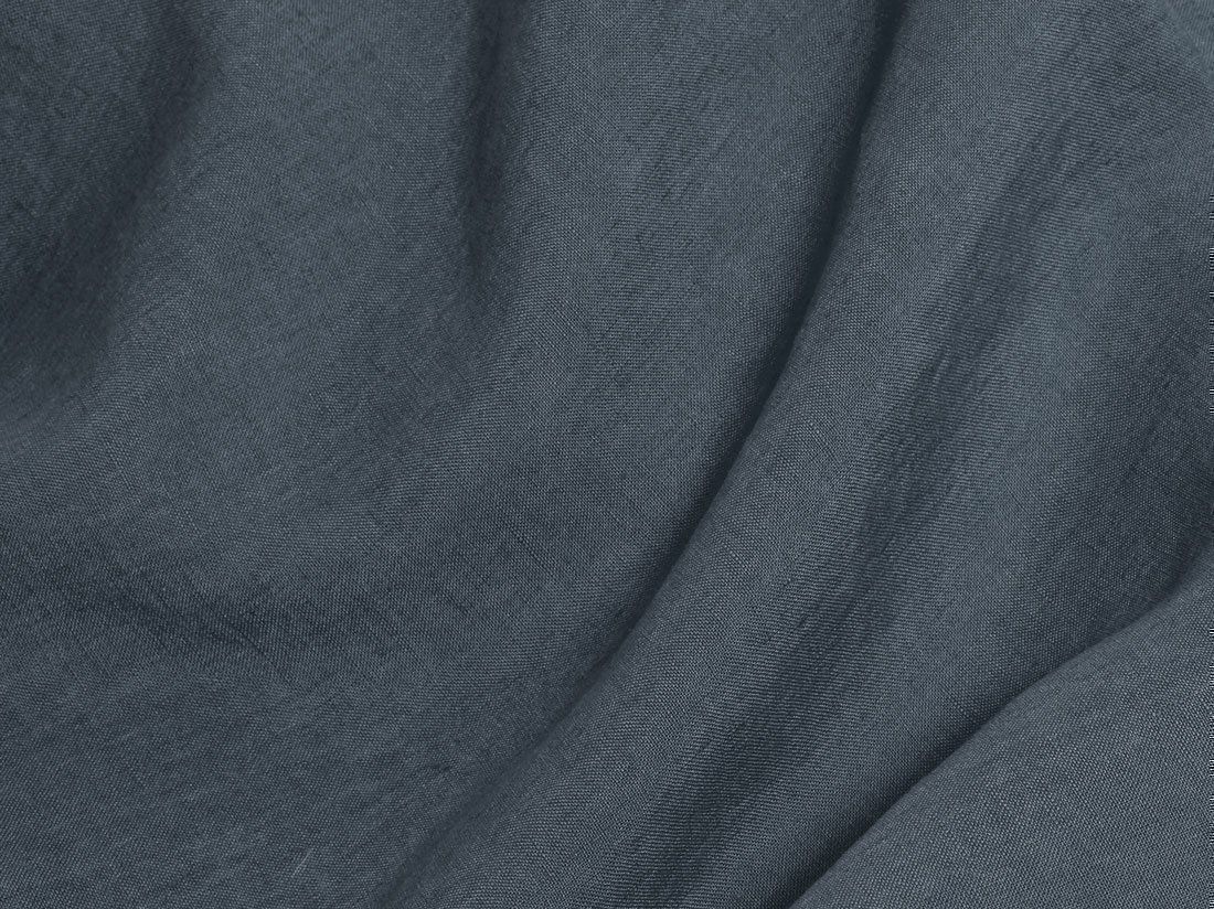 Taie d'oreiller lin lavé bleu terre