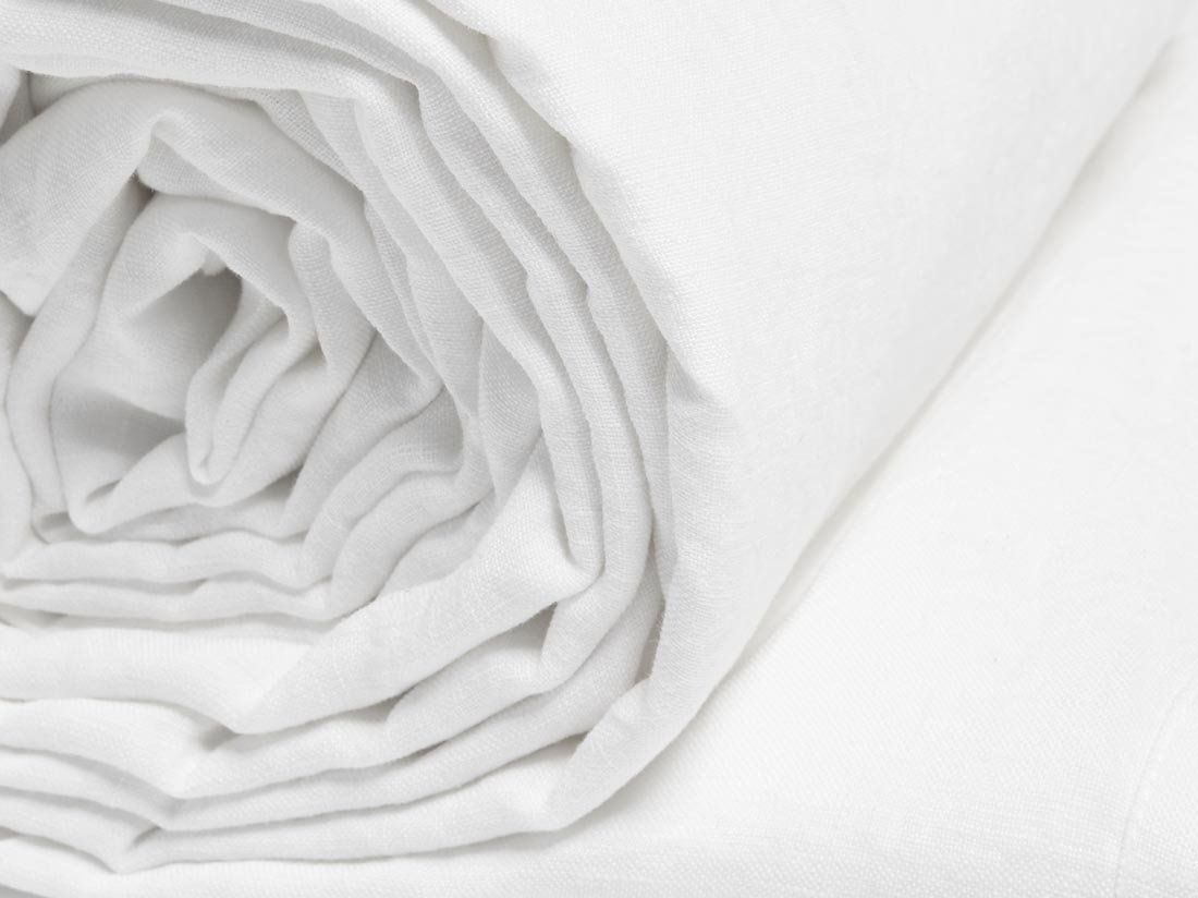 Bettlaken Gewaschenes Leinen Pure White