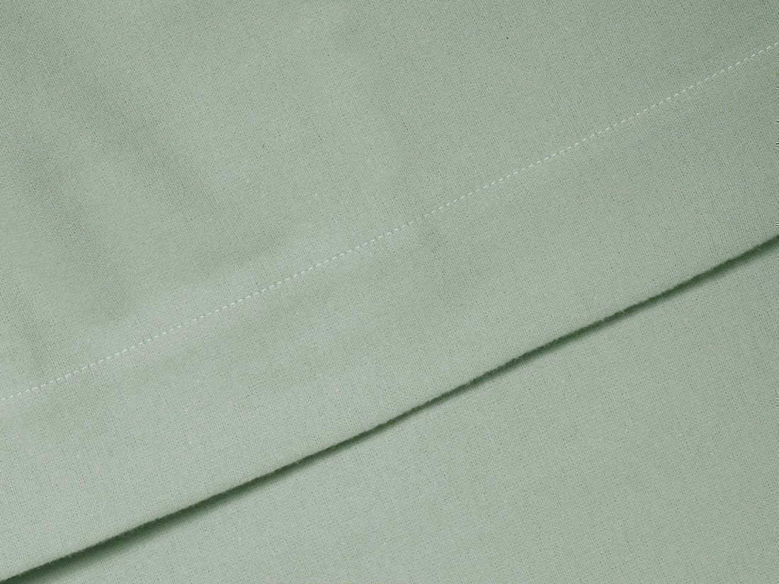 Drap plat flanelle de coton vert pâle