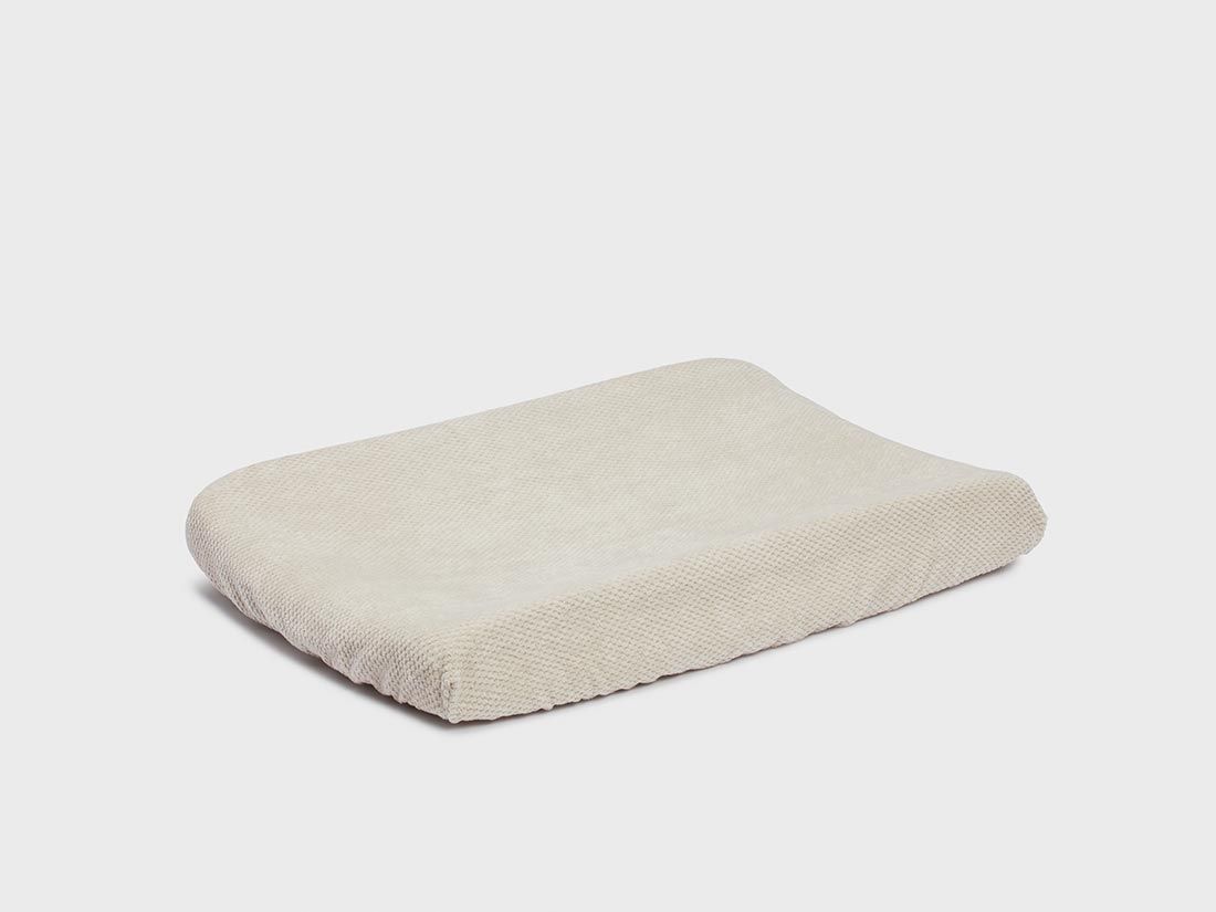 Housse de matelas à langer nid d'abeille blanc sable 50x70