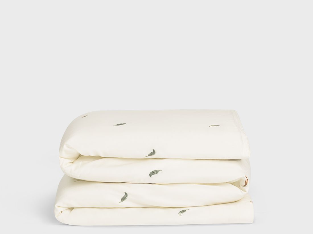 Juniordynebetræk bomuldssatin multicolour feather