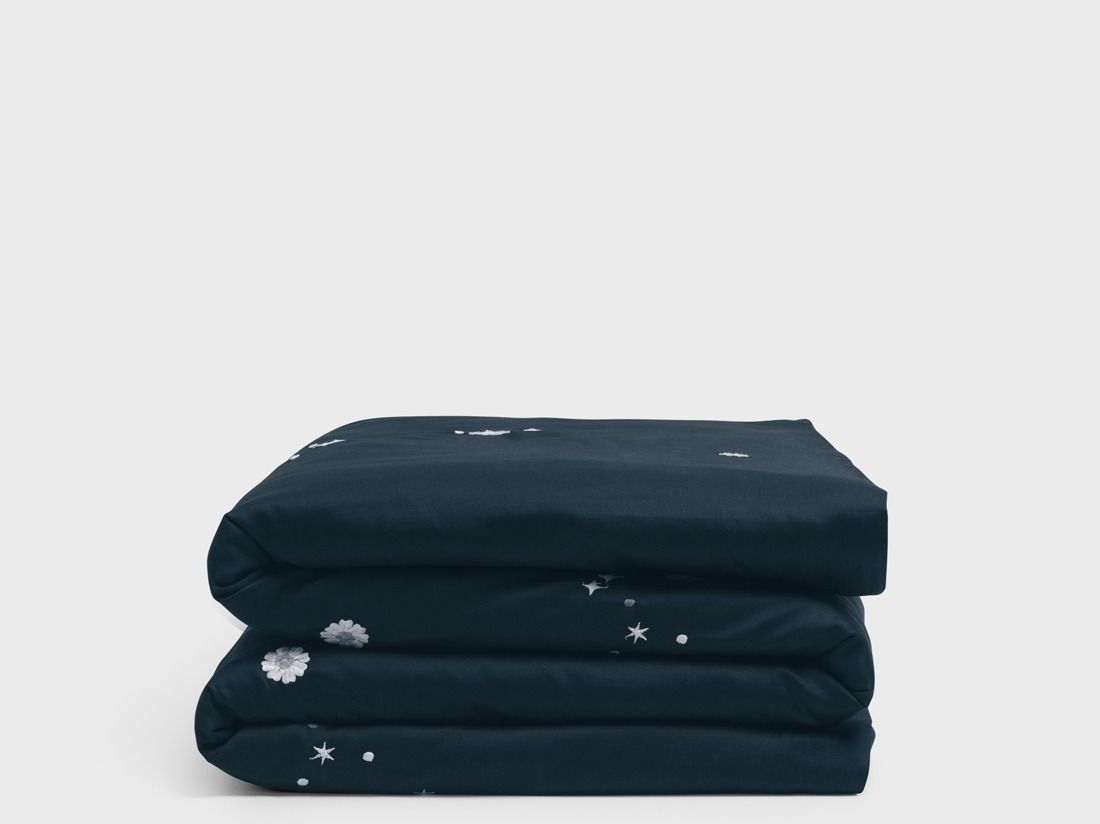 Kinderbettwäsche Baumwollsatin Blueberry Starry Flower