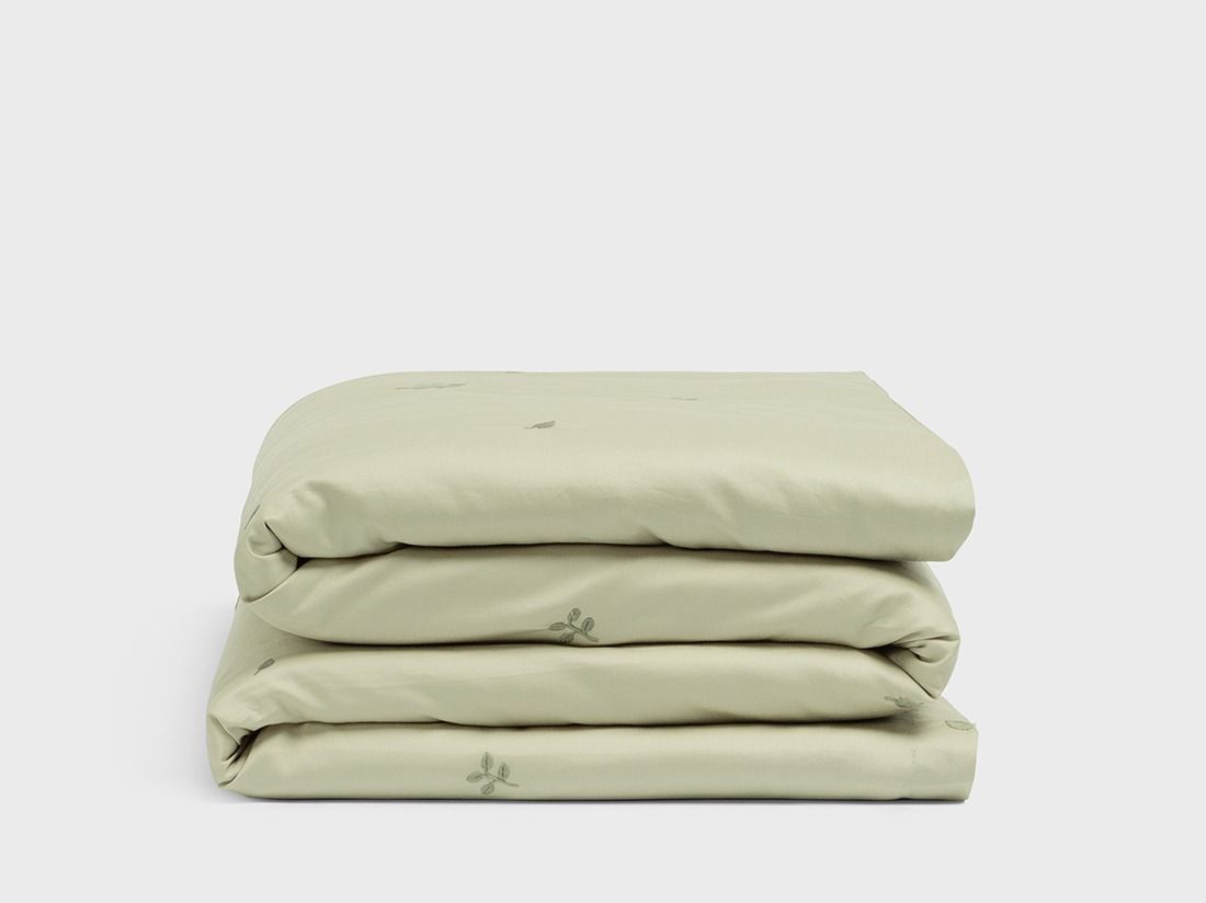 Kinderbettwäsche Baumwollsatin Light Olive Botanical