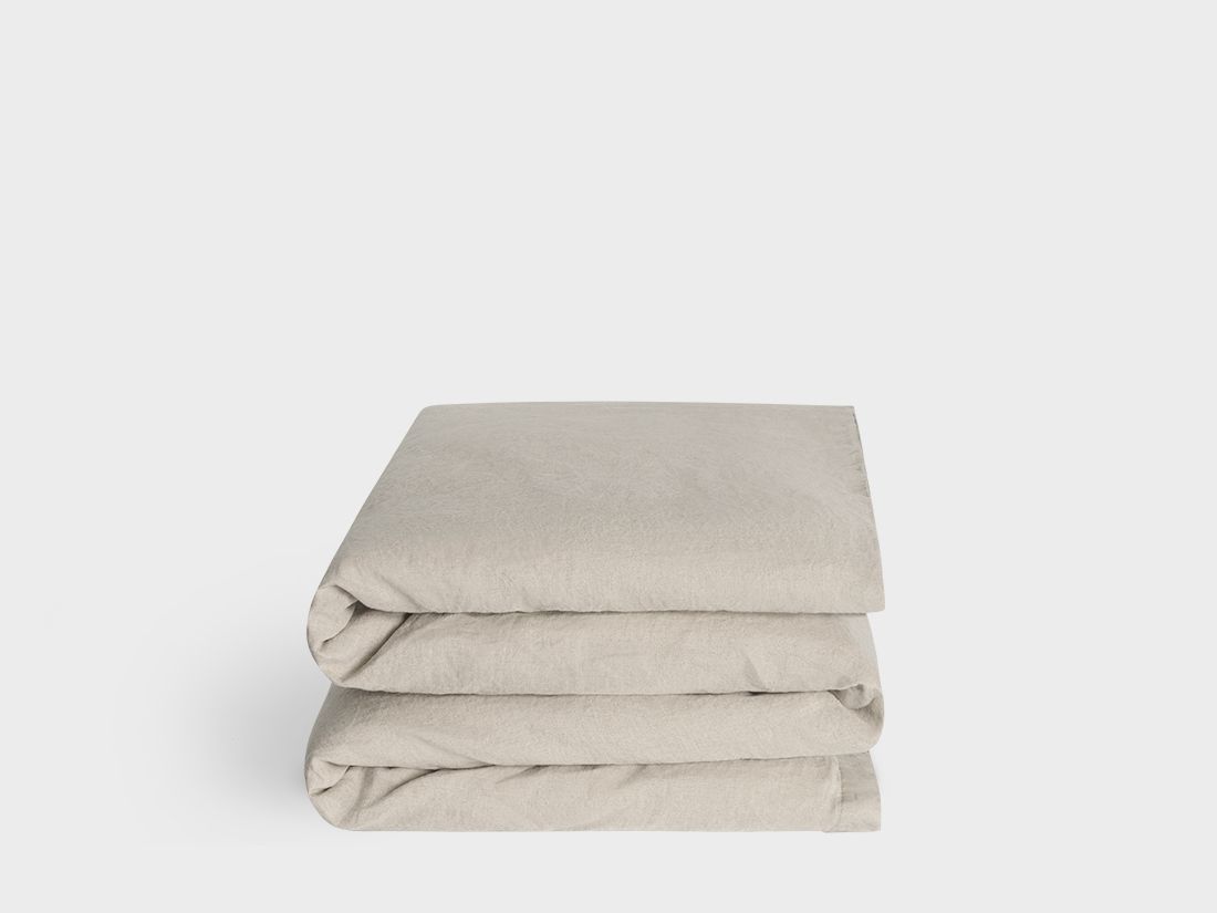 Juniordynebetræk vasket hør natural