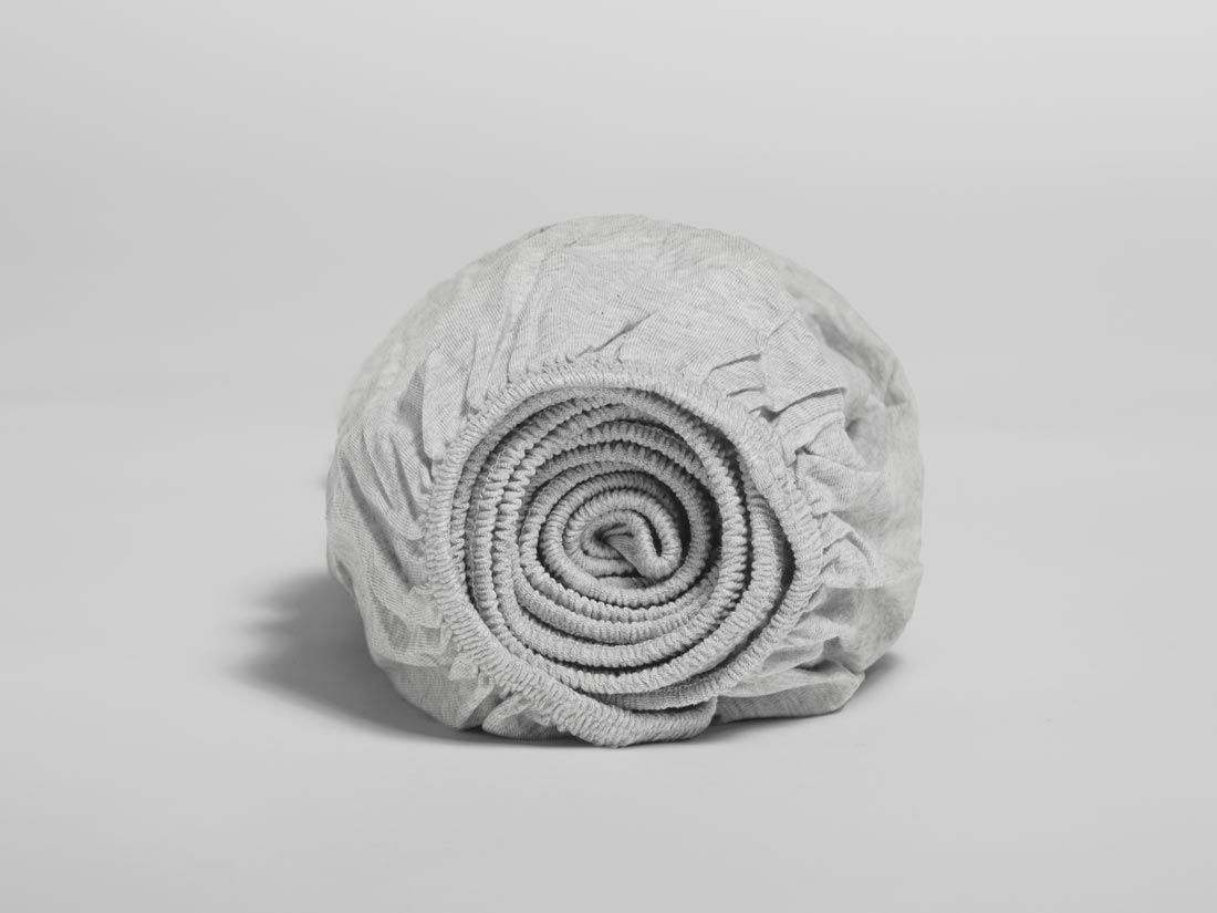 Dra på-lakan för barn jersey white grey