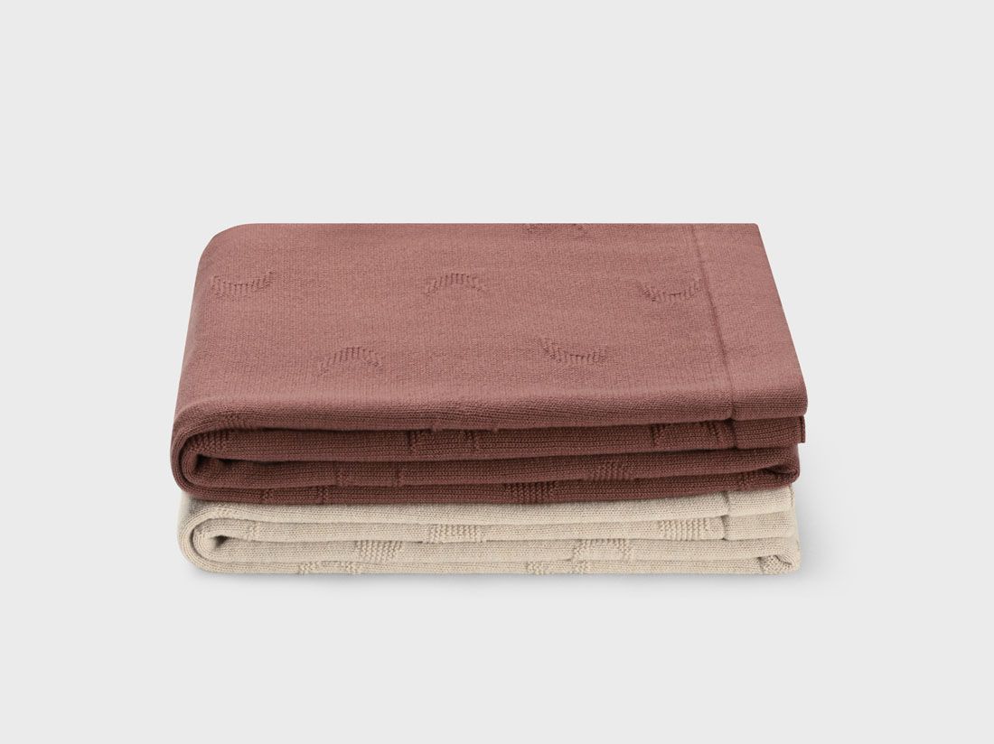 Couverture bébé en coton lune rose poudré 75x100