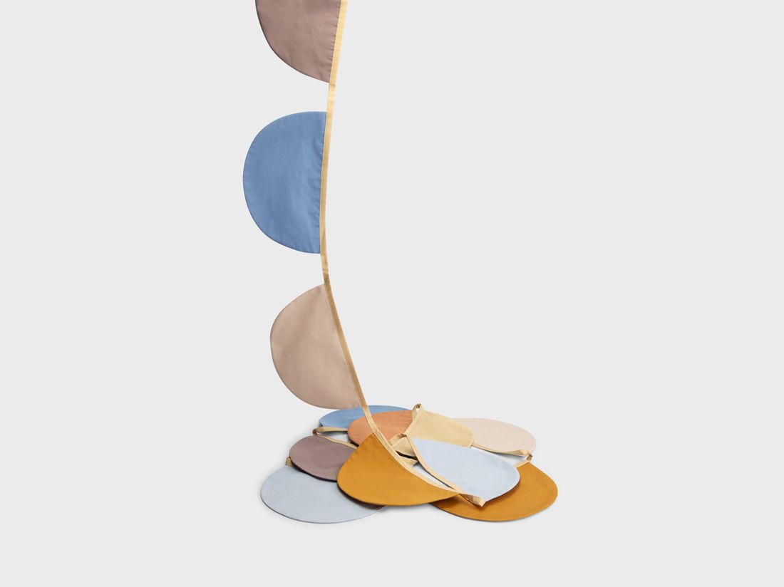 Guirlande de fanions en coton demi-lune multicolore 3,6m