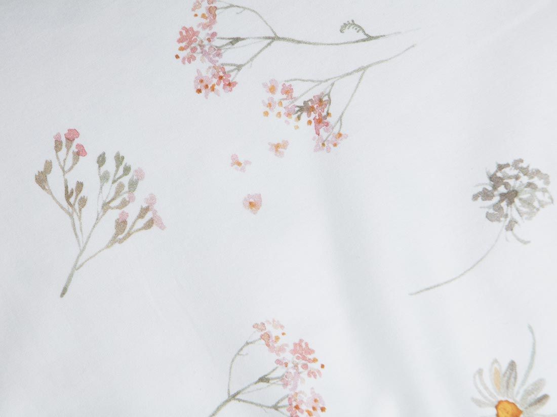 Housse de couette enfant satin de coton fleurs