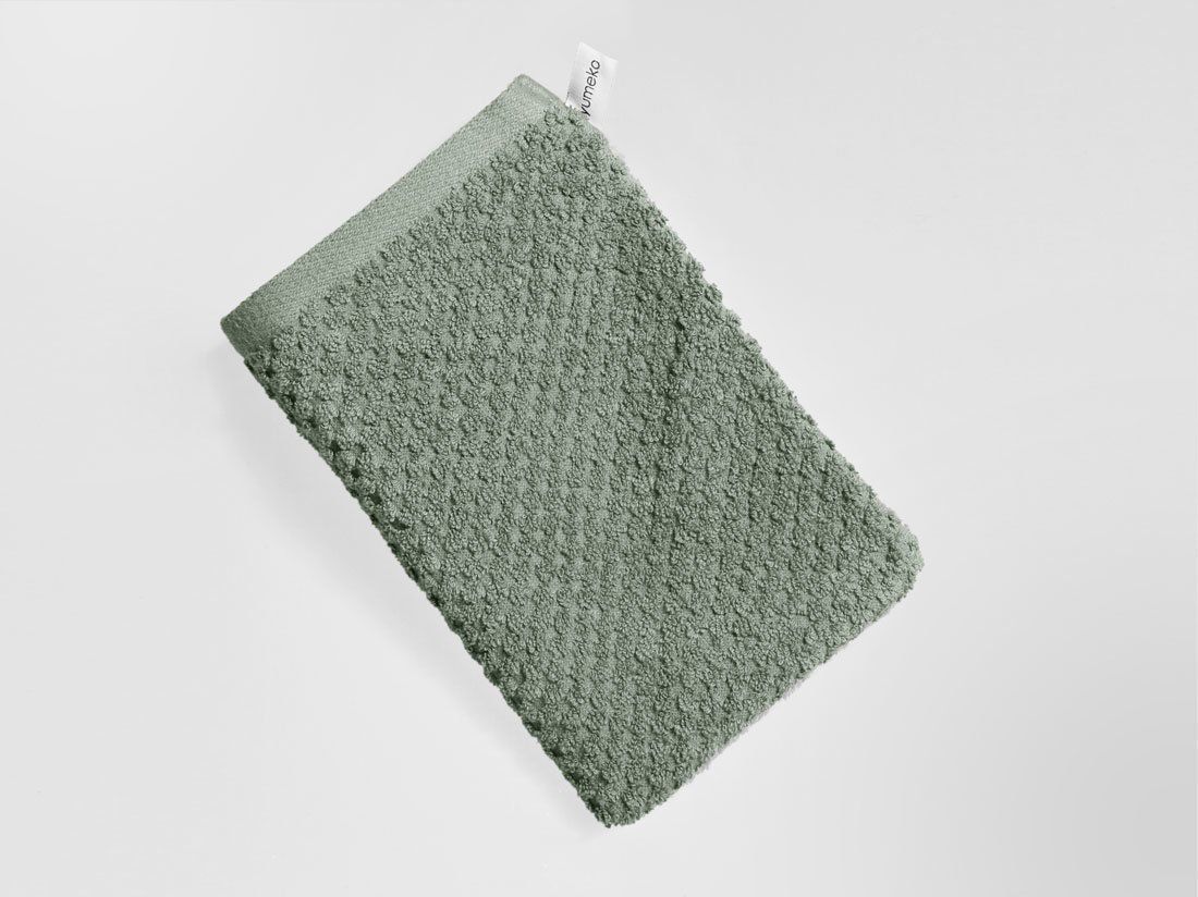 Tvättlappar dots stone green 15x22 - 4 stycken