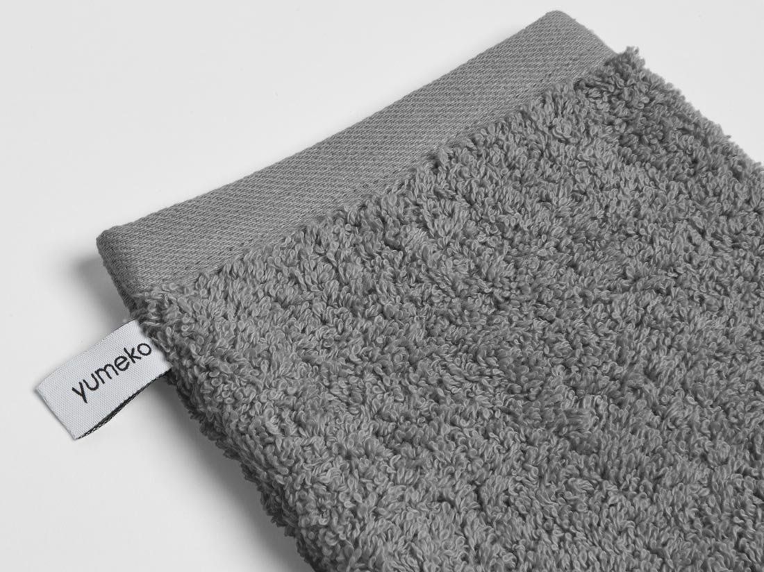 Washandjes terry dark grey 15x22 - 4 st