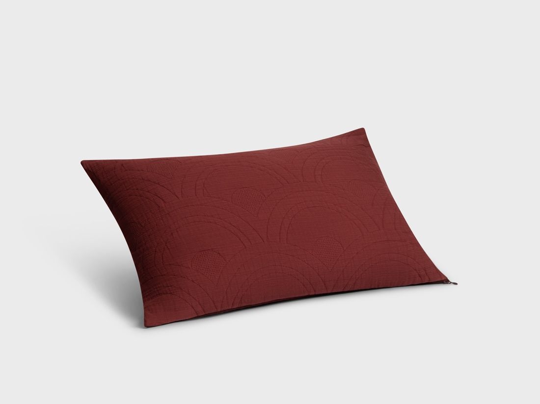 Housse de coussin décoratif en mousseline de coton arc bordeaux