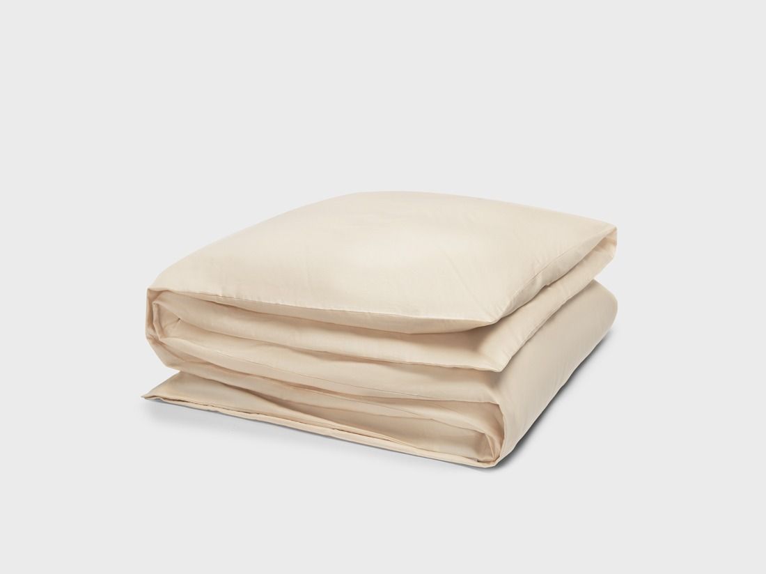 Parure de lit satin de coton lait d’amande