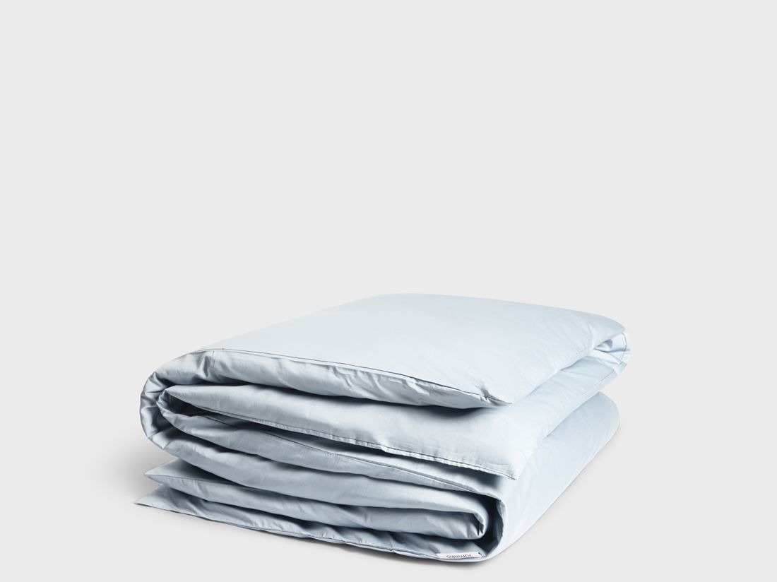 Dekbedovertrek katoensatijn sky blue - zonder slopen