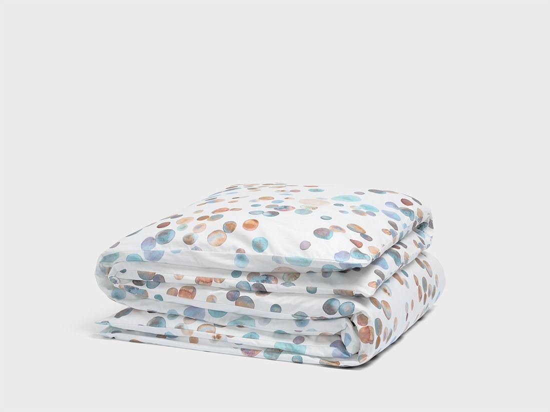 Parure de lit satin de coton touches d’aquarelle multicolore