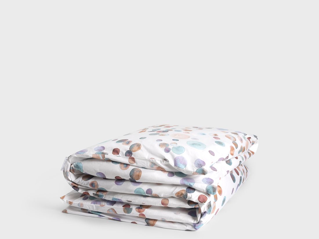 Parure de lit percale de coton points d'aquarelle