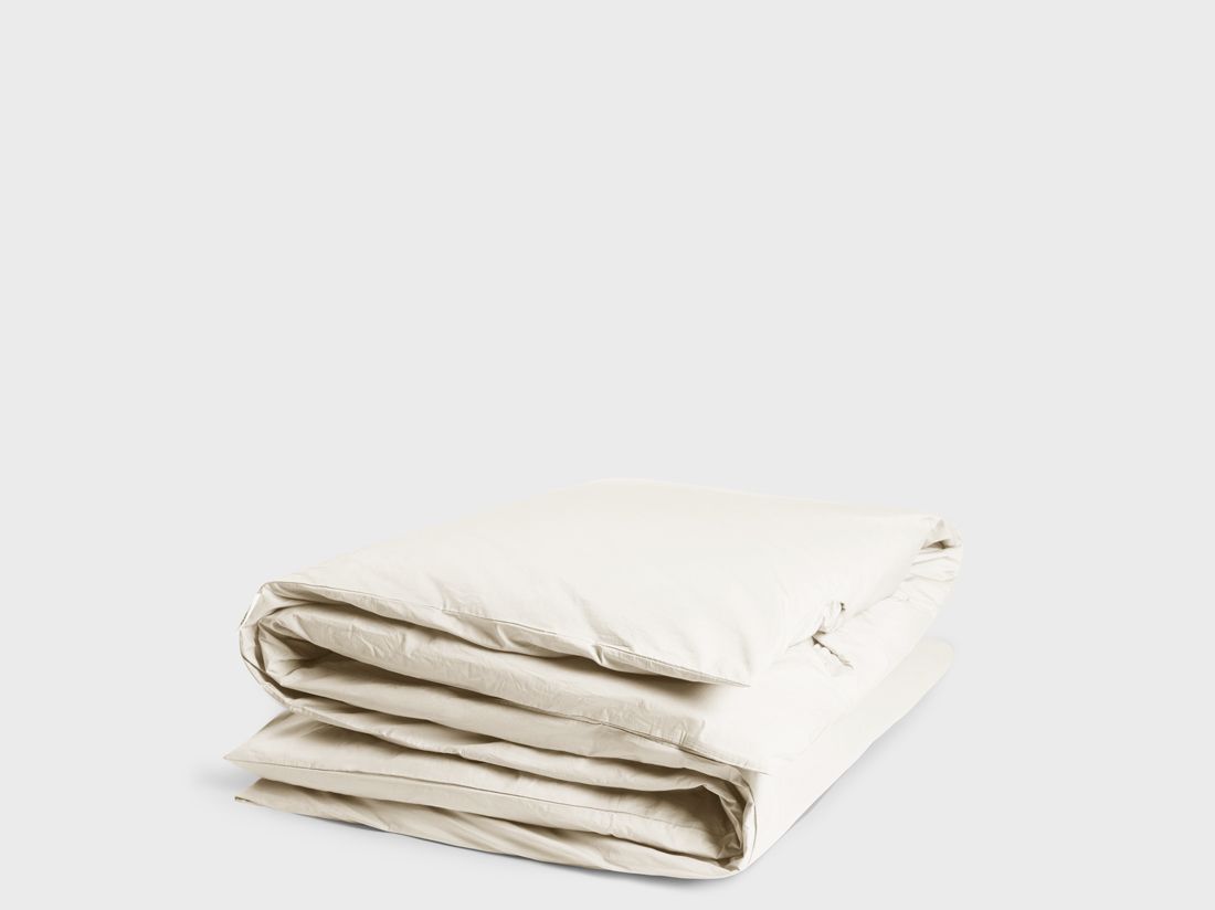 Parure de lit percale de coton blanc sable