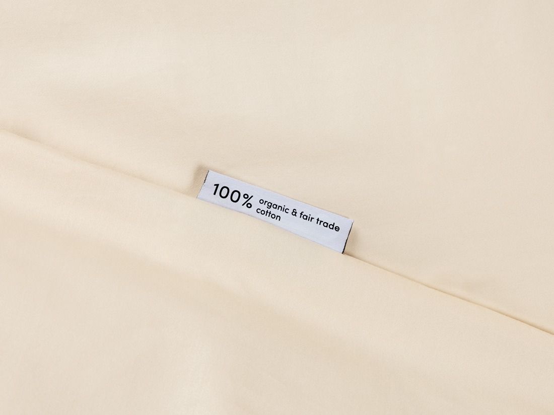 Housse de couette satin de coton lait d’amande