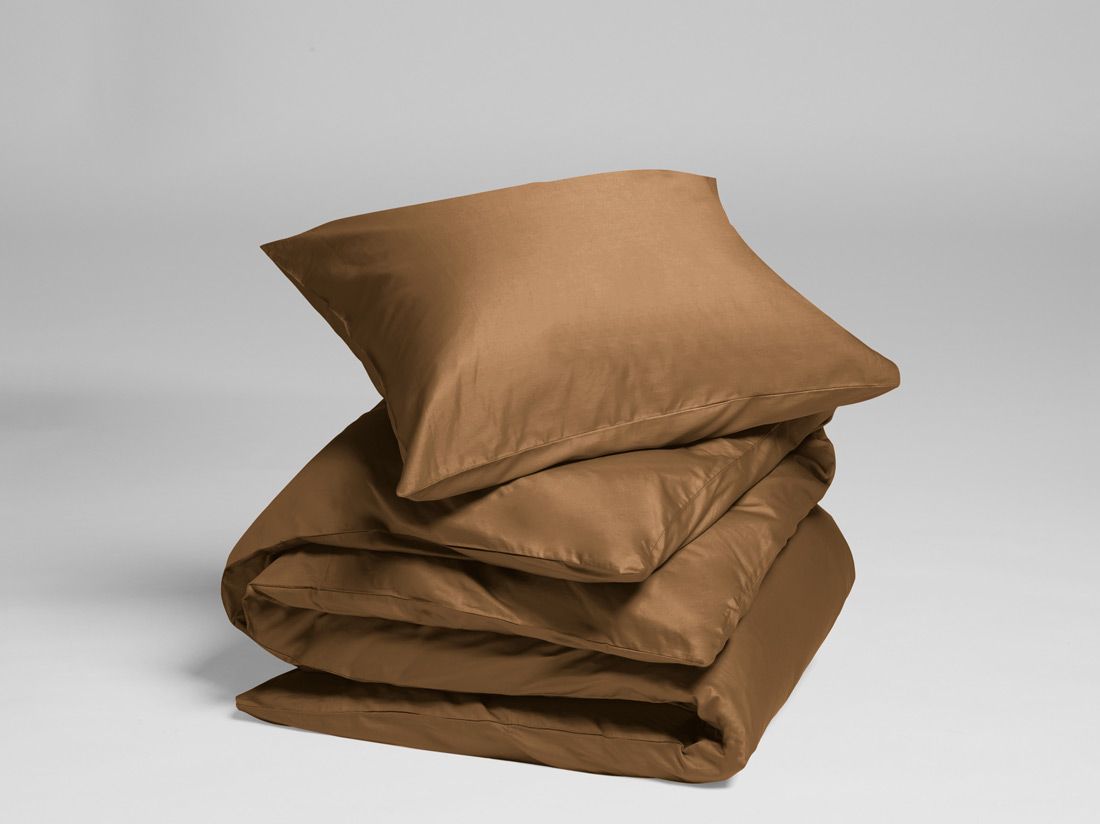 Parure de lit satin de coton caramel