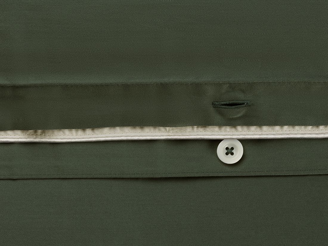Sengesæt bomuldssatin dark olive