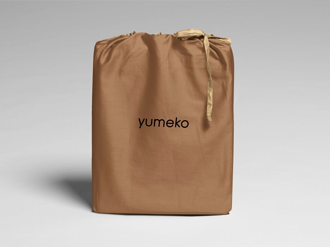 Satin-Bettwäsche Double Face Caramel