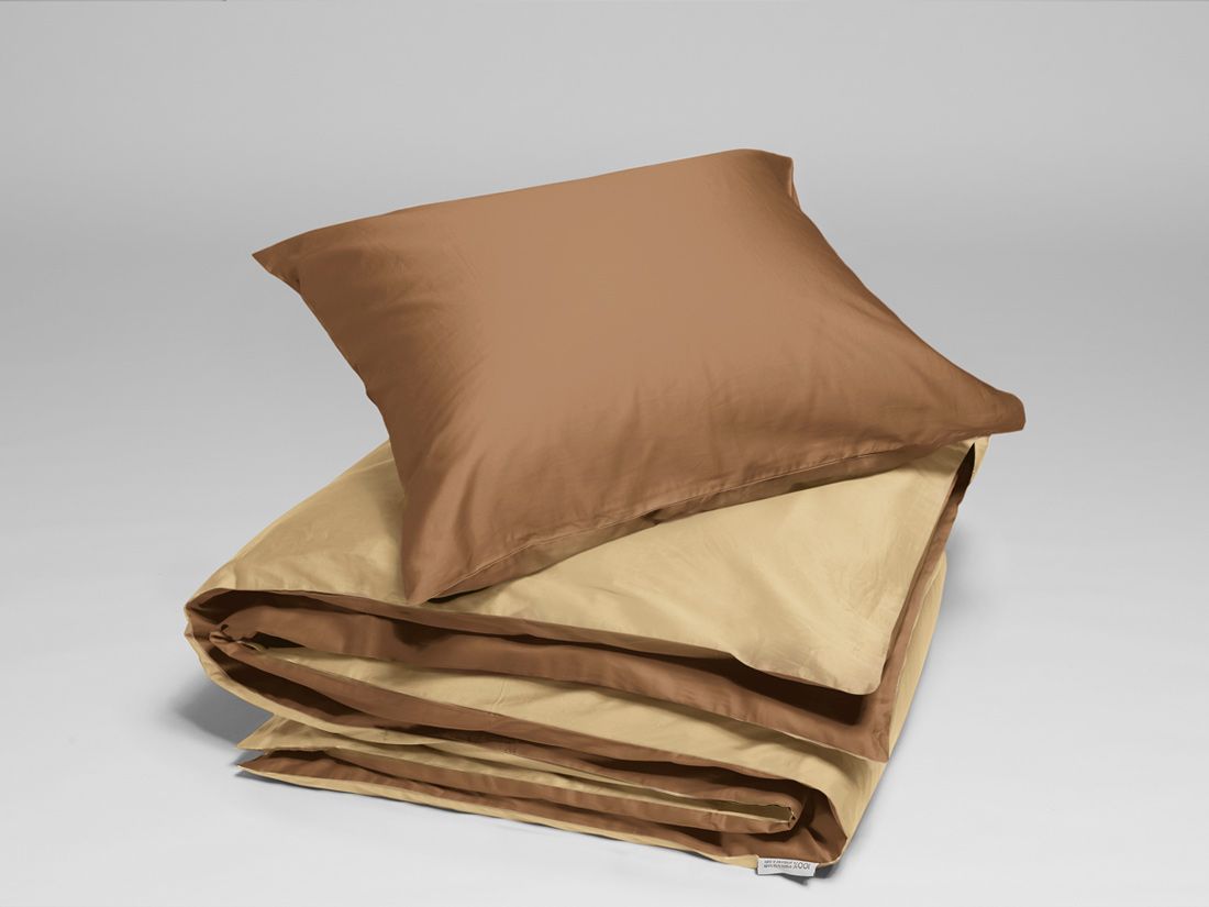 Satin-Bettwäsche Double Face Caramel