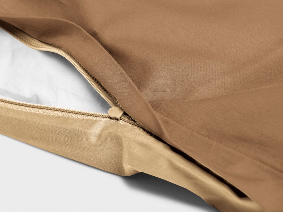 Satin-Bettwäsche Double Face Caramel