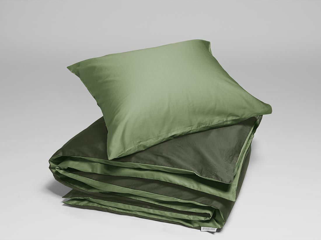Satin-Bettwäsche Double Face Olive