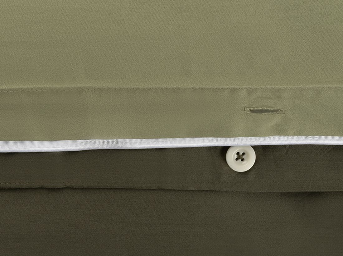 Påslakanset bomullssatin double face olive
