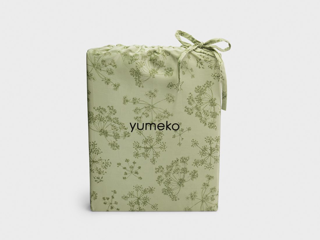 Parure de lit satin de coton fleur verte