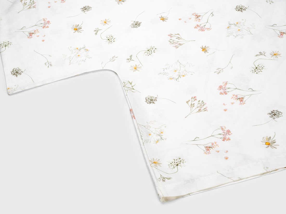 Housse de couette satin de coton fleurs