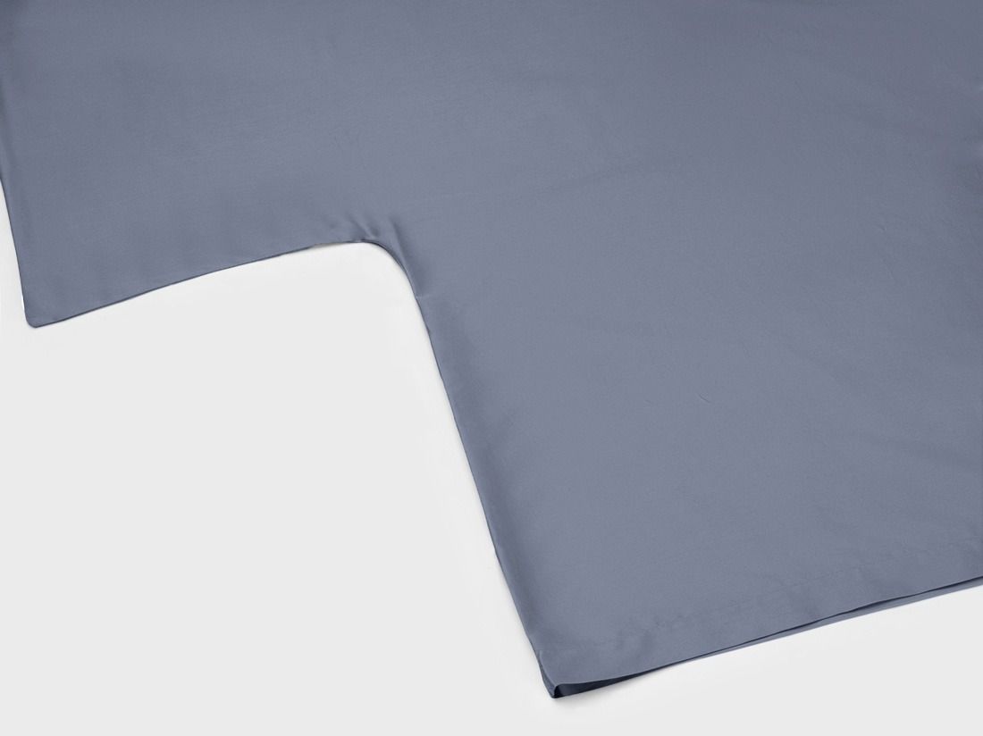 Parure de lit satin de coton bleu brumeux
