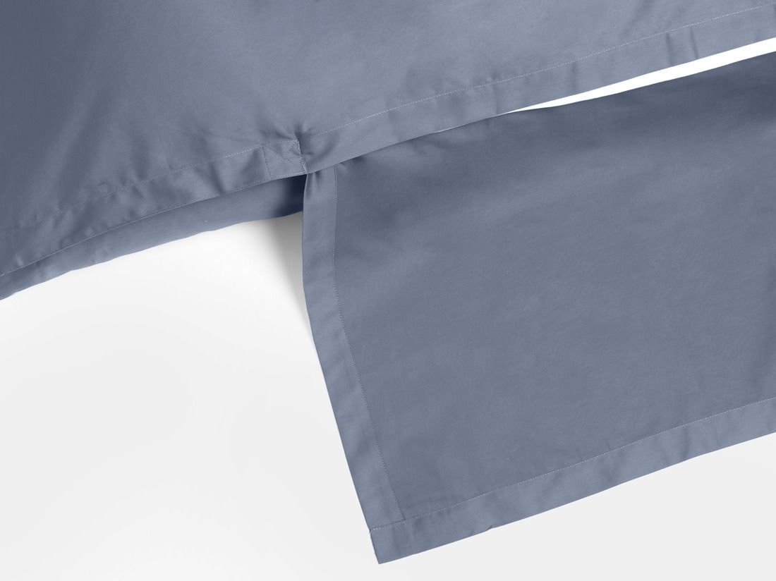 Parure de lit satin de coton bleu brumeux