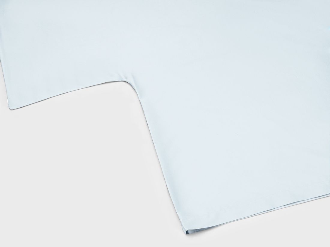 Parure de lit satin de coton bleu ciel