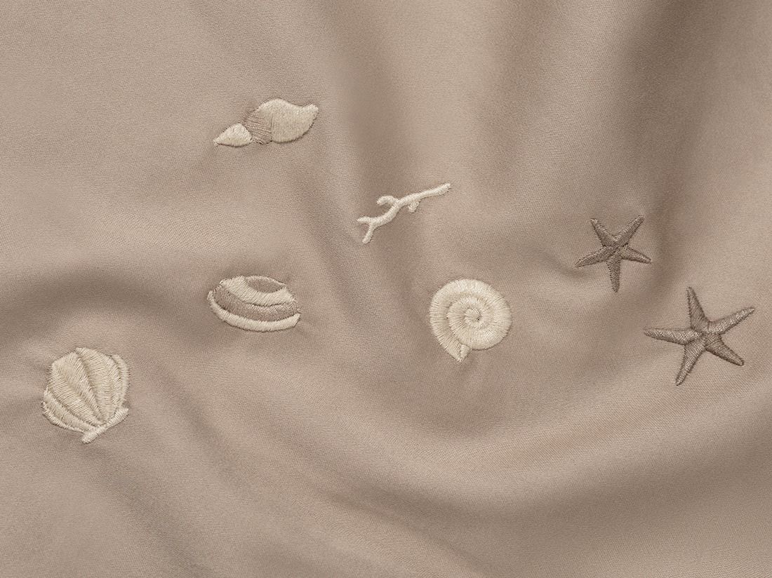 Dekbedovertrek katoensatijn warm taupe seashell