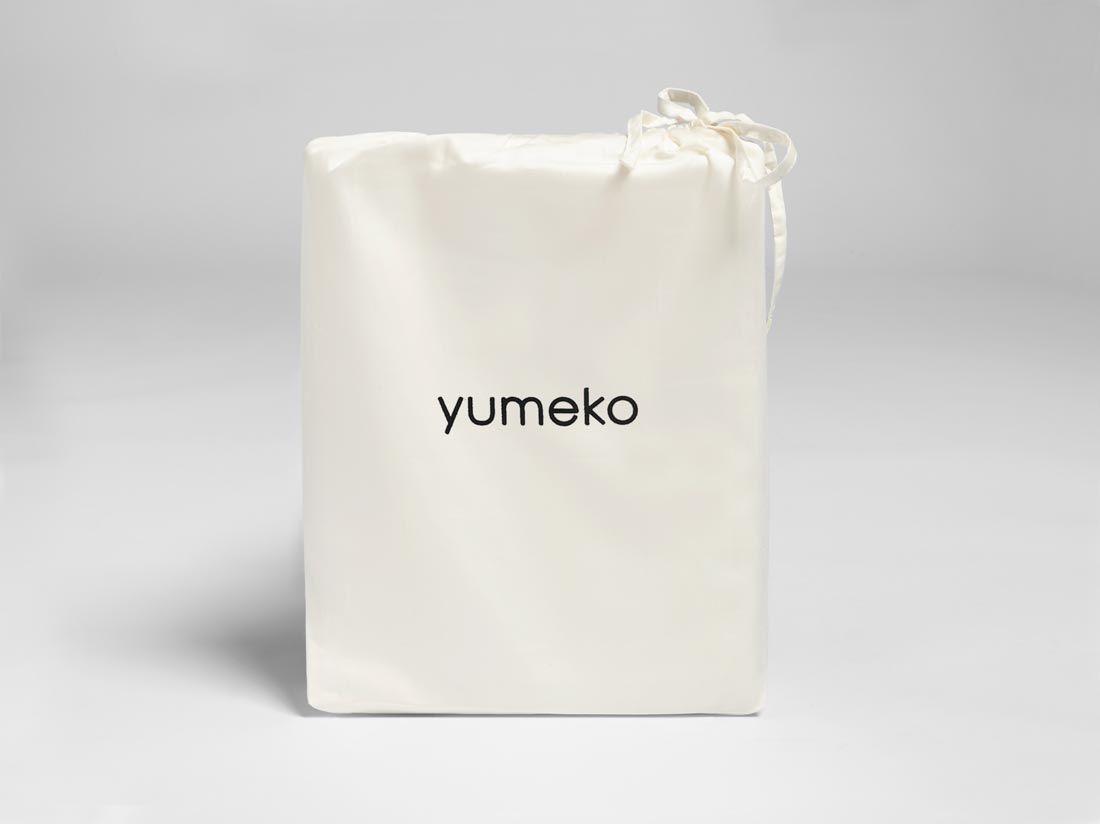 Juniordynebetræk bomuldssatin warm white/ochre moon