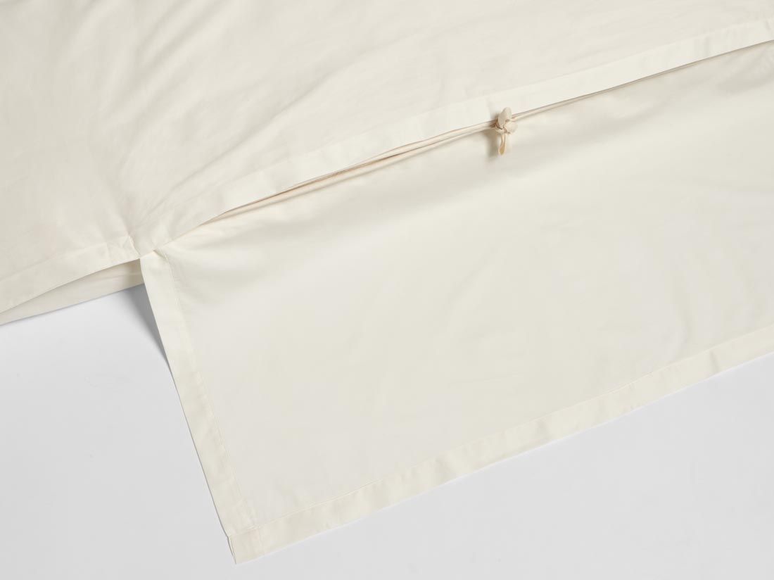 Parure de lit satin de coton blanc chaud