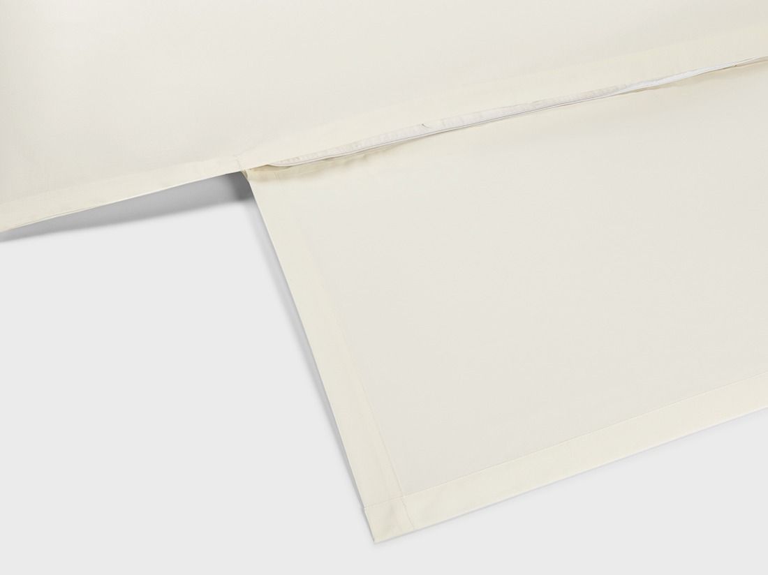 Parure de lit satin de coton coquillage blanc chaud